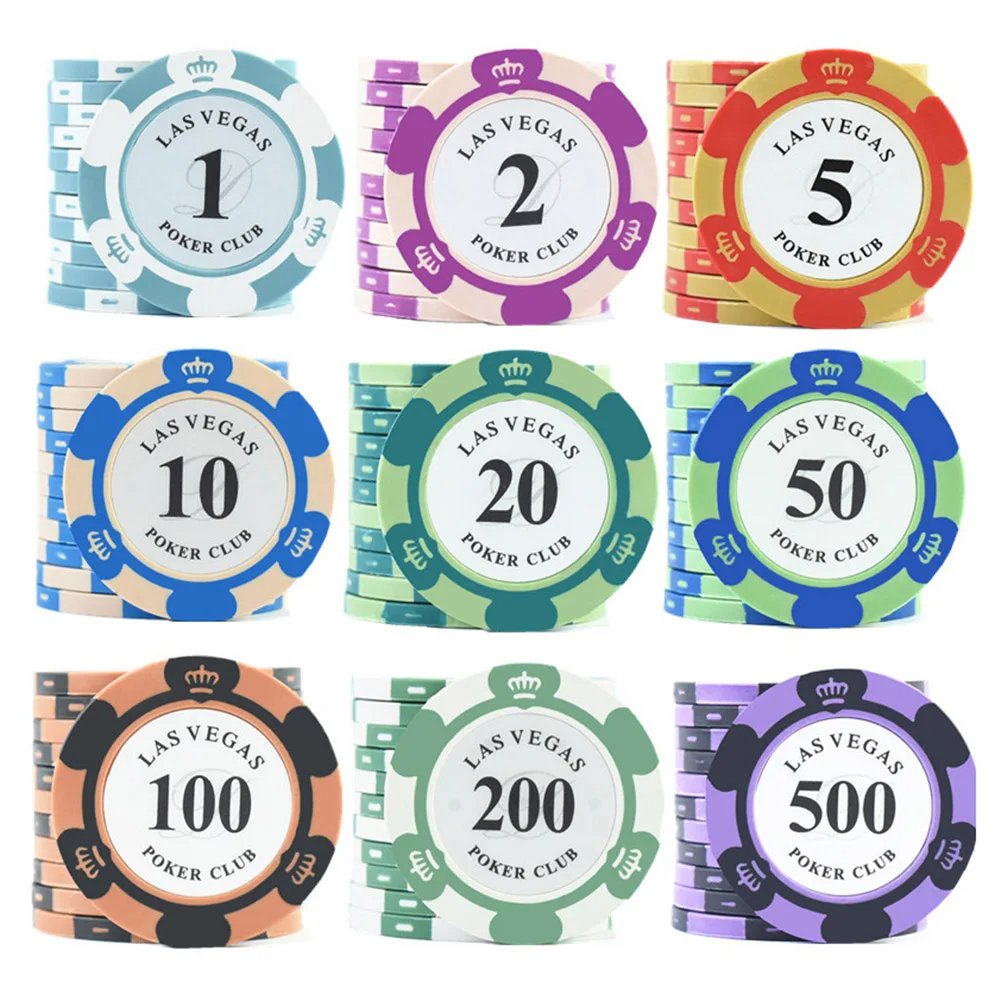 Custom Design Printable Logo Multi-denomination 14g Poker Chips for Casino Party Entertainment