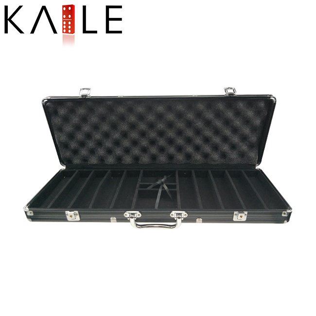Casino one-stop shopping for accessories custom 300 500 1000pc Poker Chips Aluminium Case Black grey poker Chip Storage Box