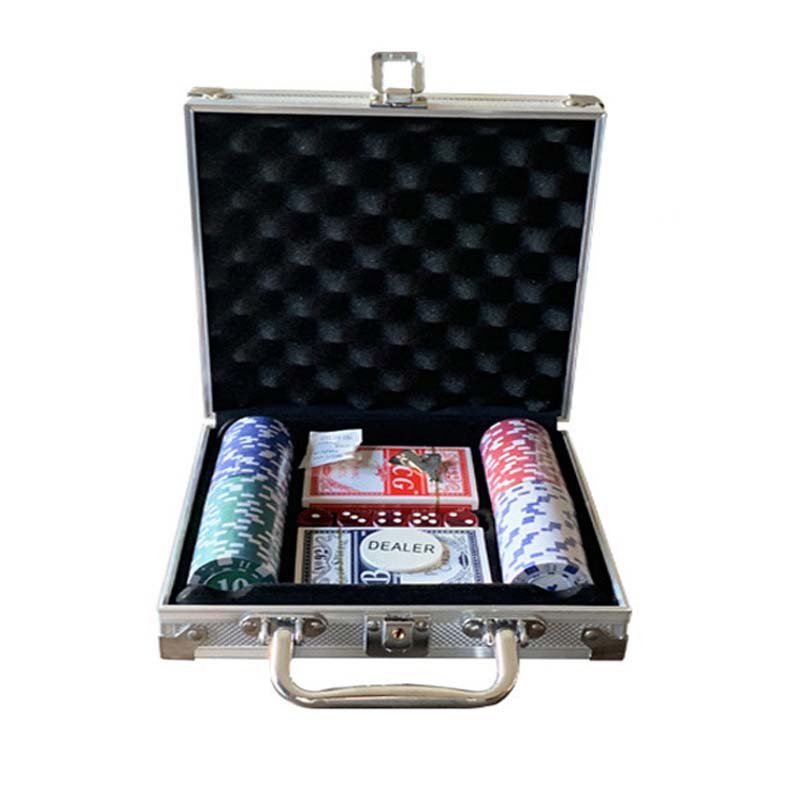 LANDER-MAN 100 pcs casino poker chips set with box chips poker set poker chips set