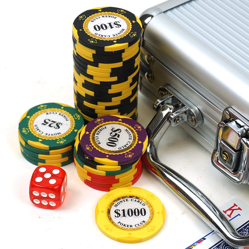 Customized Mini Aluminum Box Chip Set 100pcs Clay Chips And Dealer Button Playing Cards Complete Casino Accessory Set