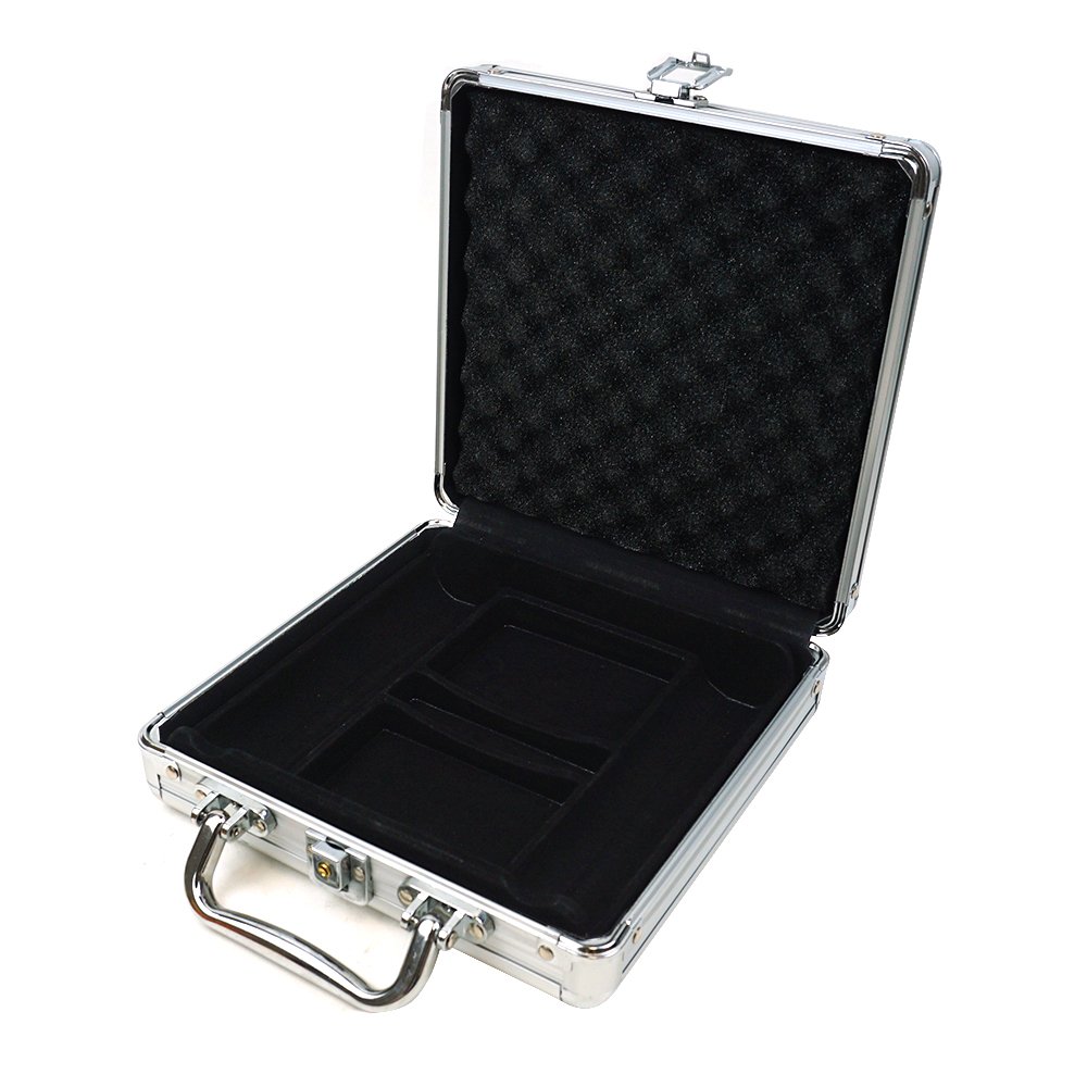 Customized Mini Aluminum Box Chip Set 100pcs Clay Chips And Dealer Button Playing Cards Complete Casino Accessory Set
