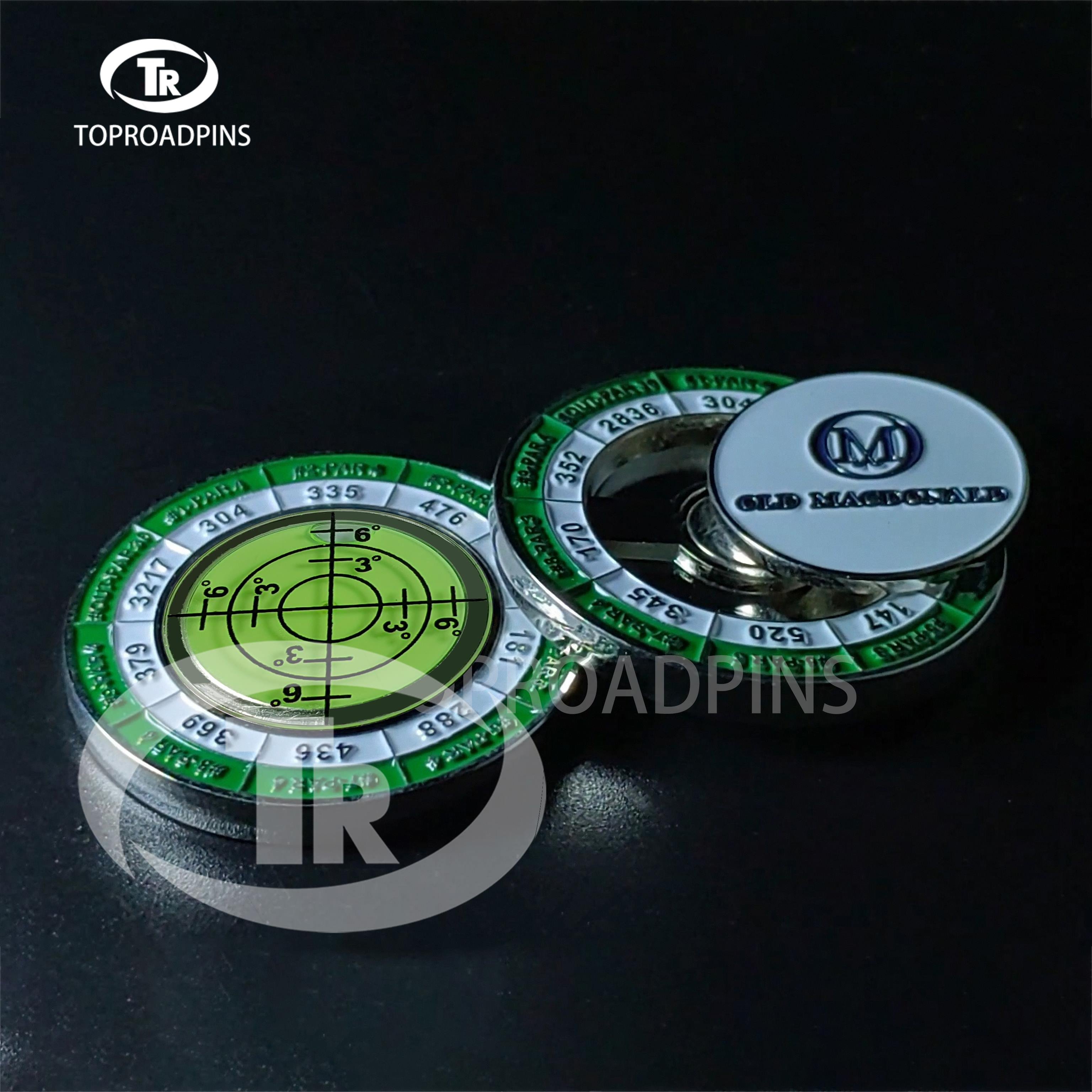 Design Professional Personalized Poker Chip Level Gauge Magnetic Hat Clip Golf Ball Marker
