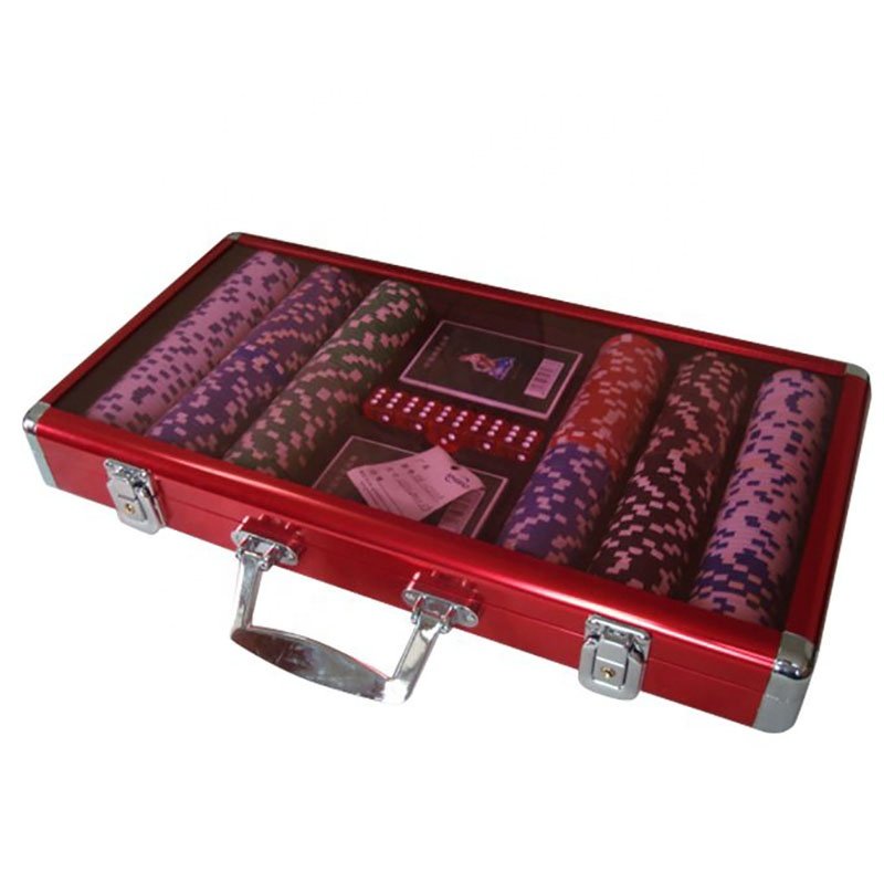 Custom Aluminum gambling case Casino Briefcase for 500 Poker Chips Playing Cards Dice