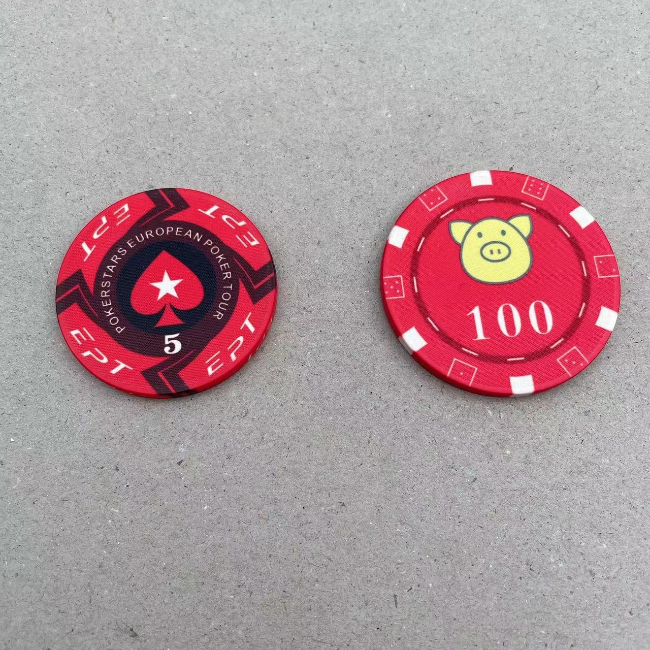 Custom colorful blank plastic chips manufacture board game plastic tokens