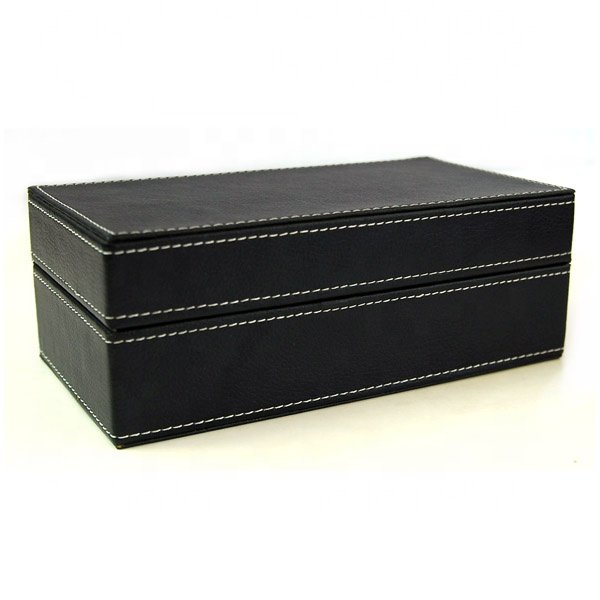 Manufacture Poker Entertainment Brown PU Leather Poker Chip Case Dice Poker Chip Set Box