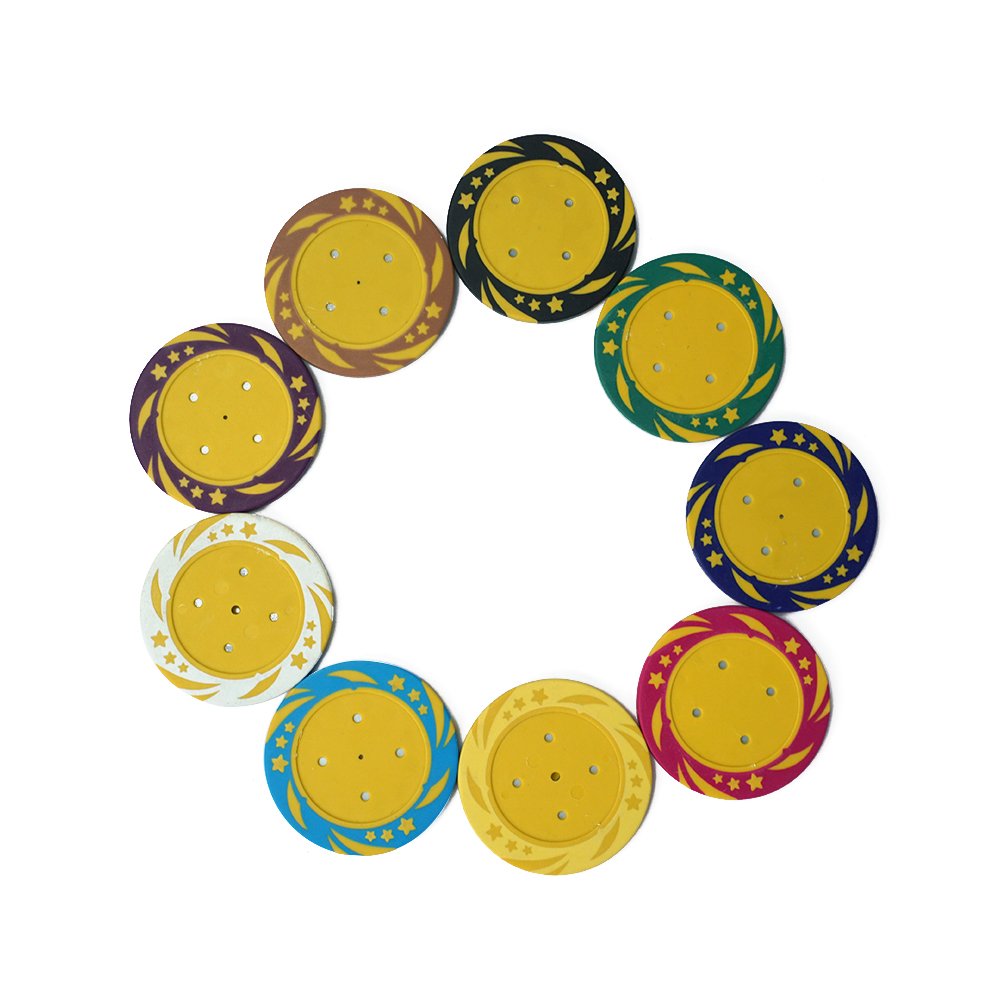 Professional 14g blank clay poker chips three stars 40mm with iron core factory custom no sticks for casino entertainment game