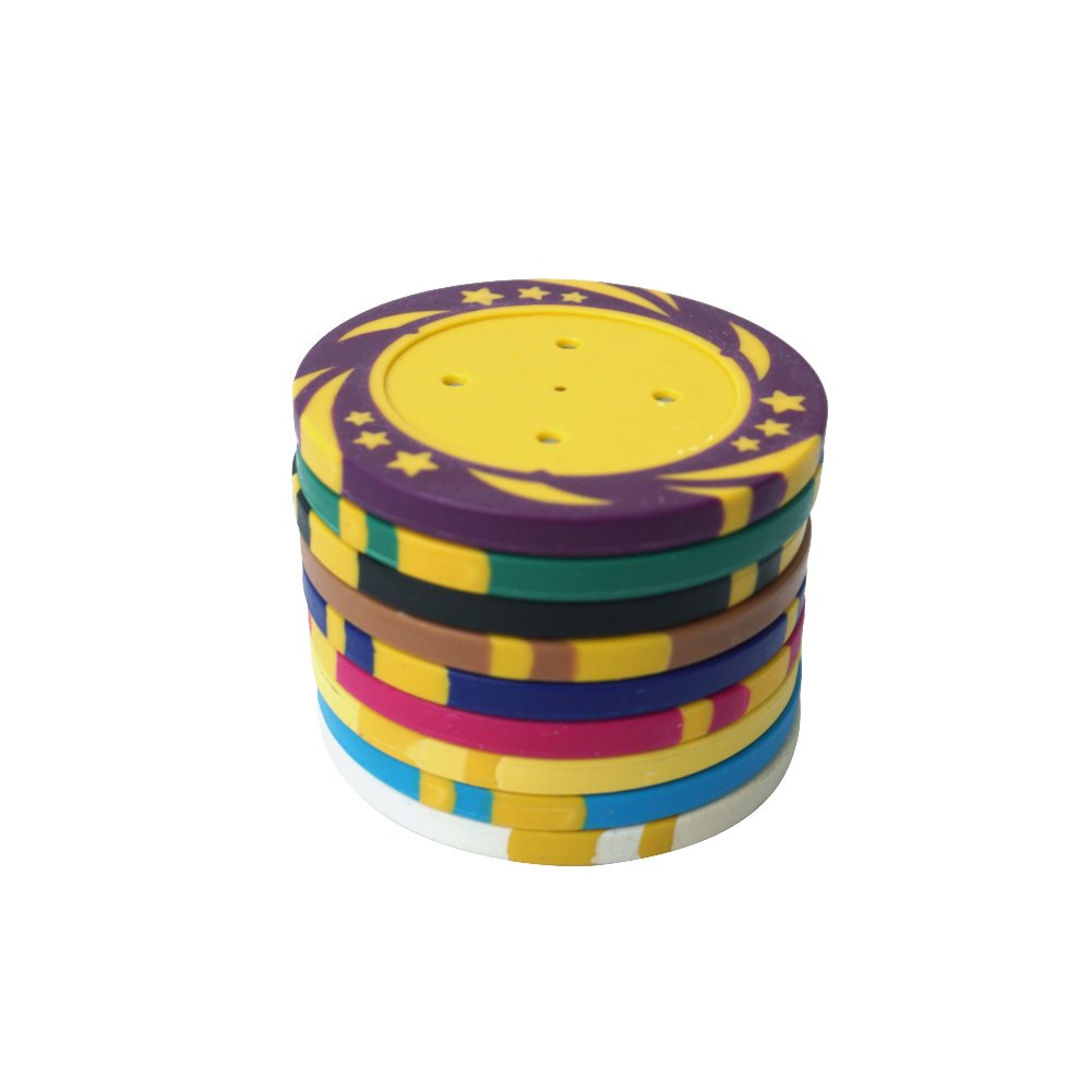 Professional 14g blank clay poker chips three stars 40mm with iron core factory custom no sticks for casino entertainment game