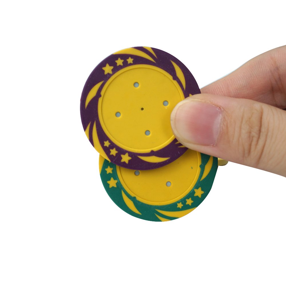 Professional 14g blank clay poker chips three stars 40mm with iron core factory custom no sticks for casino entertainment game