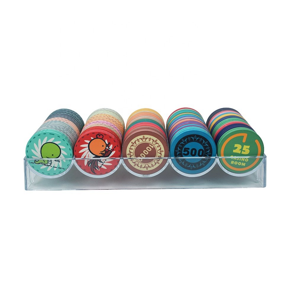 100pcs acrylic poker chips tray no lid transparent plastic rack only from factory directly for carry 40mm and 10g poker chips
