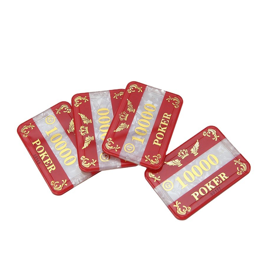 High Quality Custom Gambling Poker Chips Acrylic rectangle Casino Poker Chips Wholesale Plaque Poker Club Chips