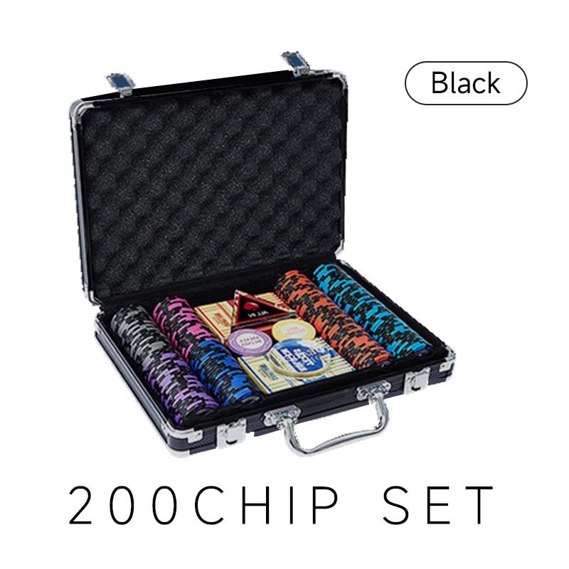 Casino Custom Poker Chips Set Casino Professional Quality 200 Pieces Clay Chips Set With Case