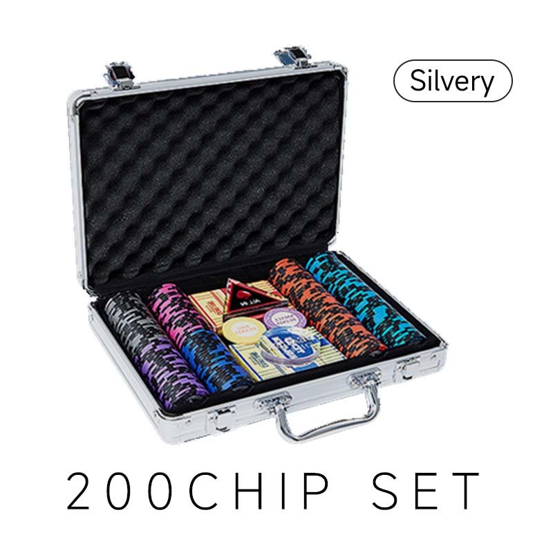 Casino Custom Poker Chips Set Casino Professional Quality 200 Pieces Clay Chips Set With Case