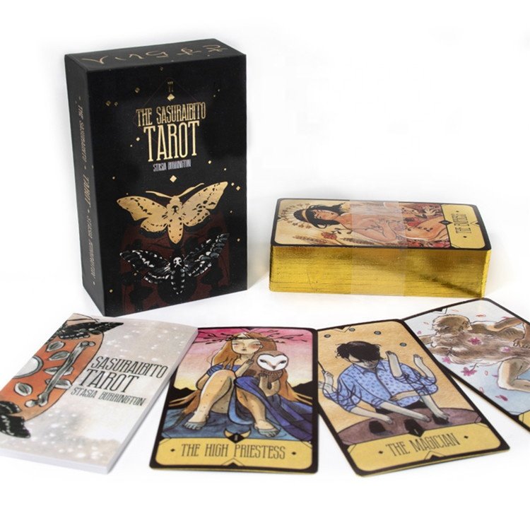 Latest Arrival black Foil Tarot Decks Your Own Tarot Cards With Guidebook