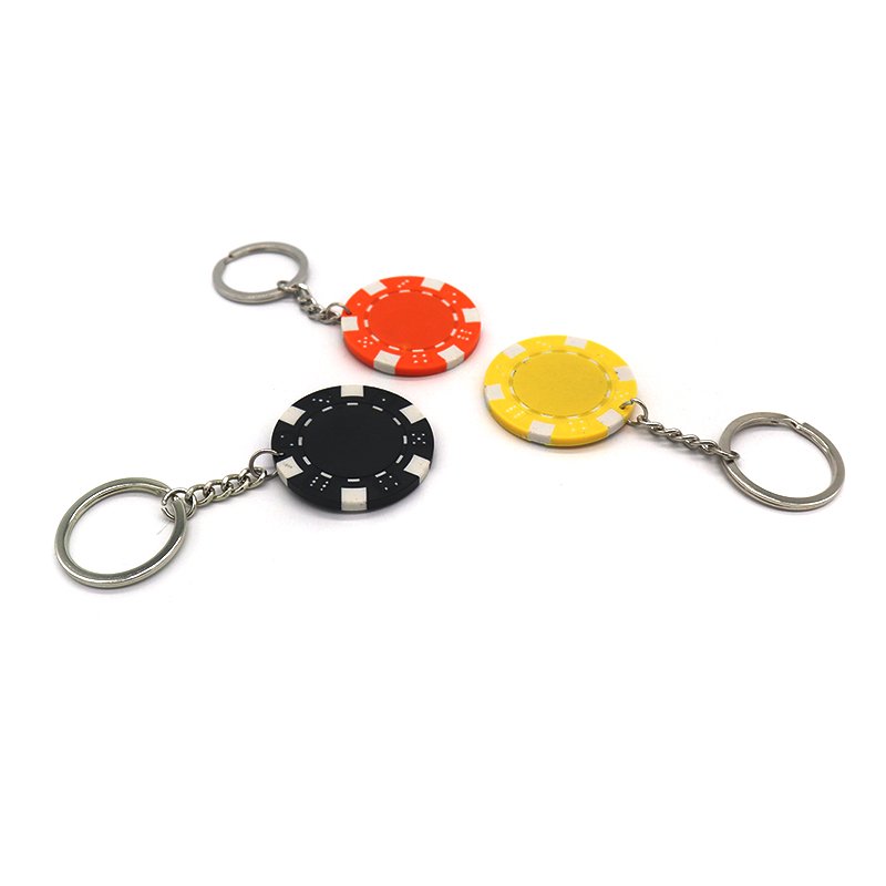 China factory custom high quality Las Vegas casino poker chips keychain Plastic