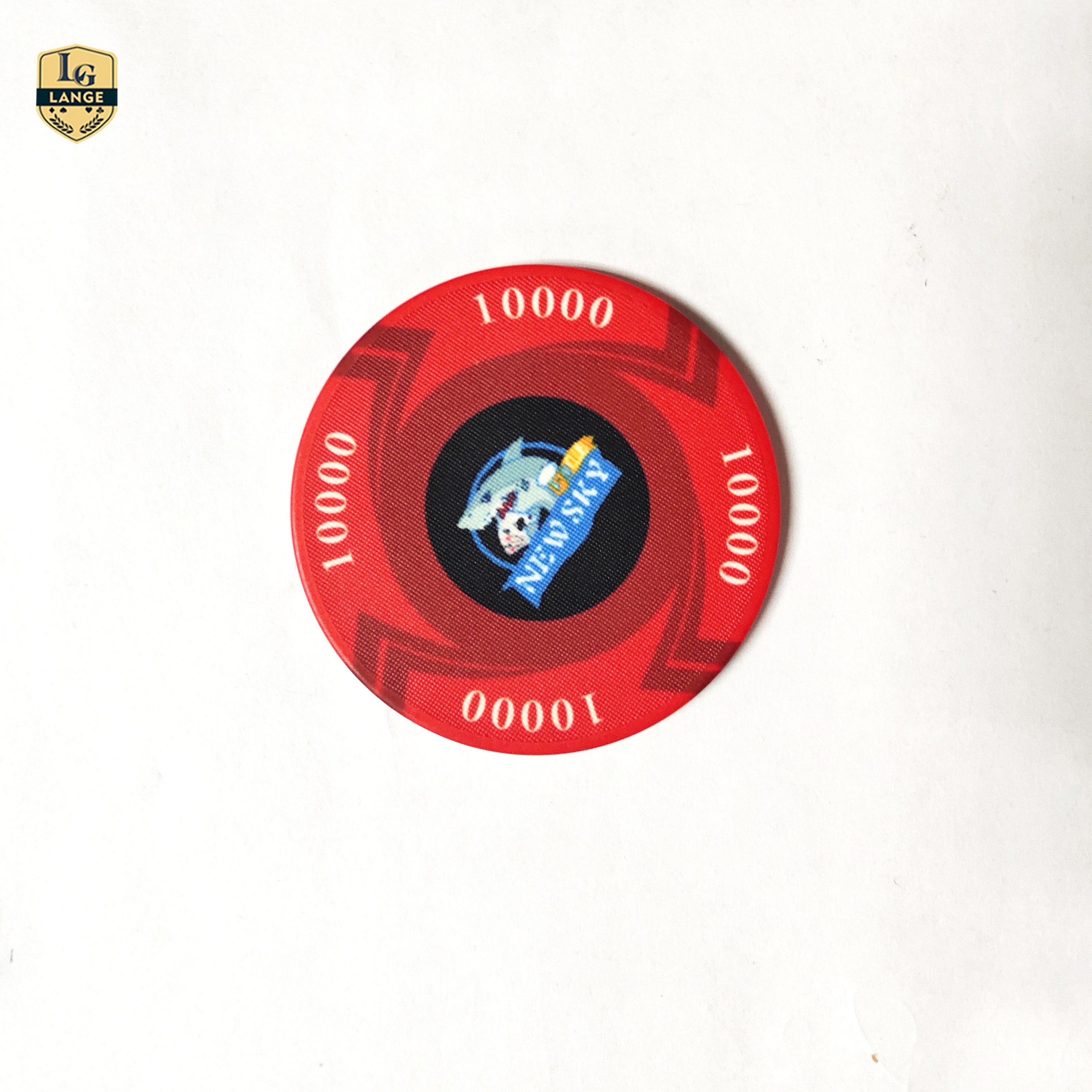 LANGE Ceramic Poker Chip With Customized Logo And Value Printed Availdbale