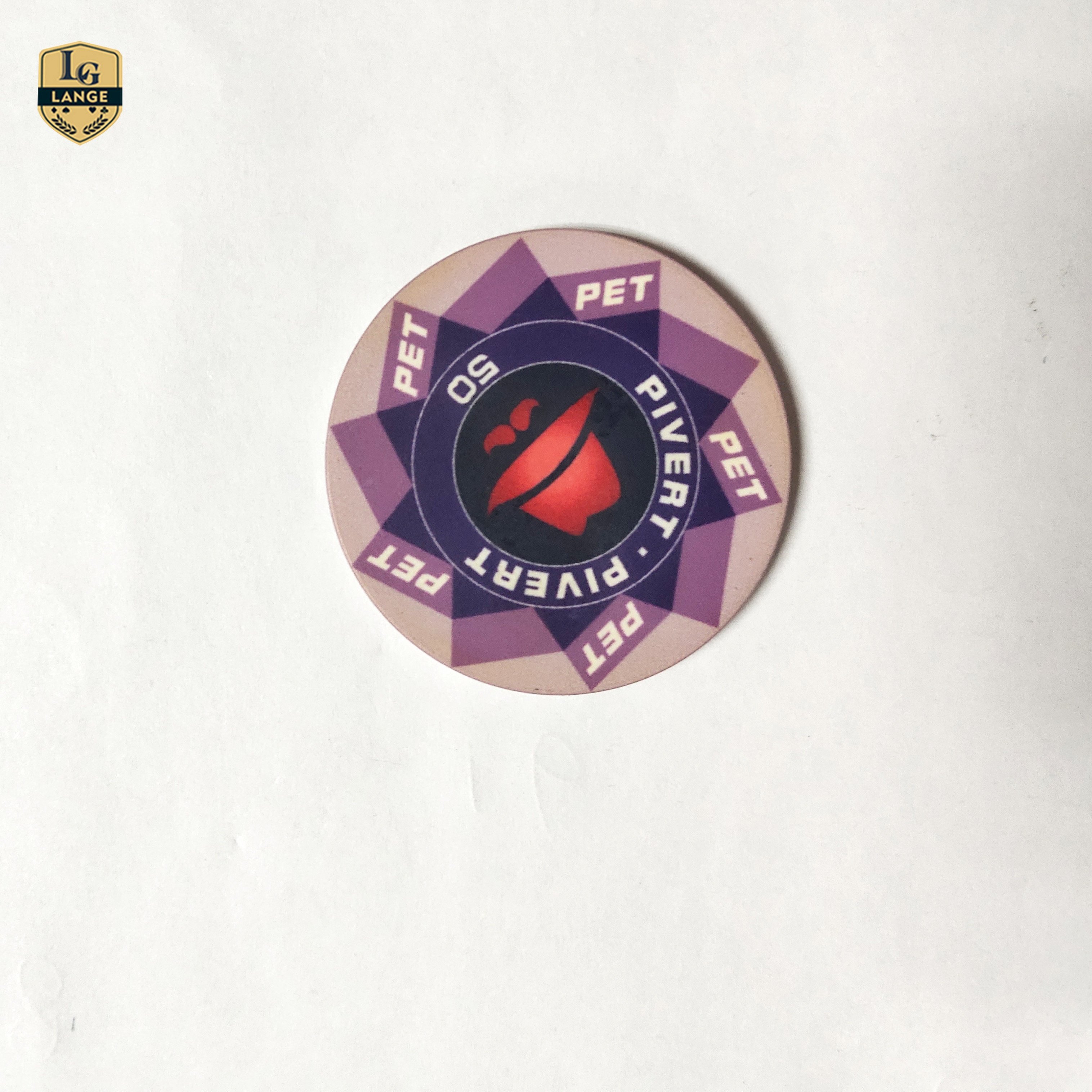 LANGE Ceramic Poker Chip With Customized Logo And Value Printed Availdbale