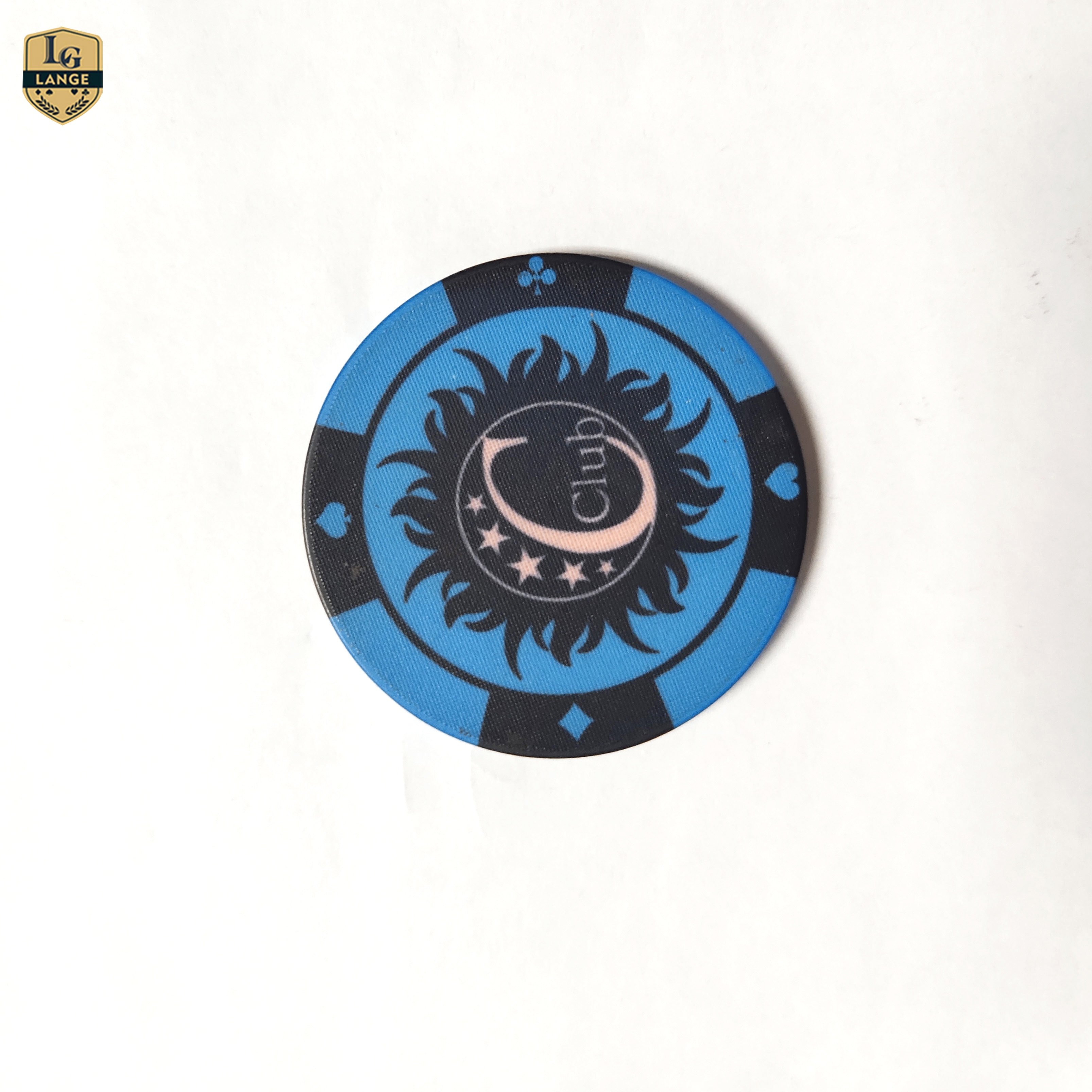 LANGE Ceramic Poker Chip With Customized Logo And Value Printed Availdbale