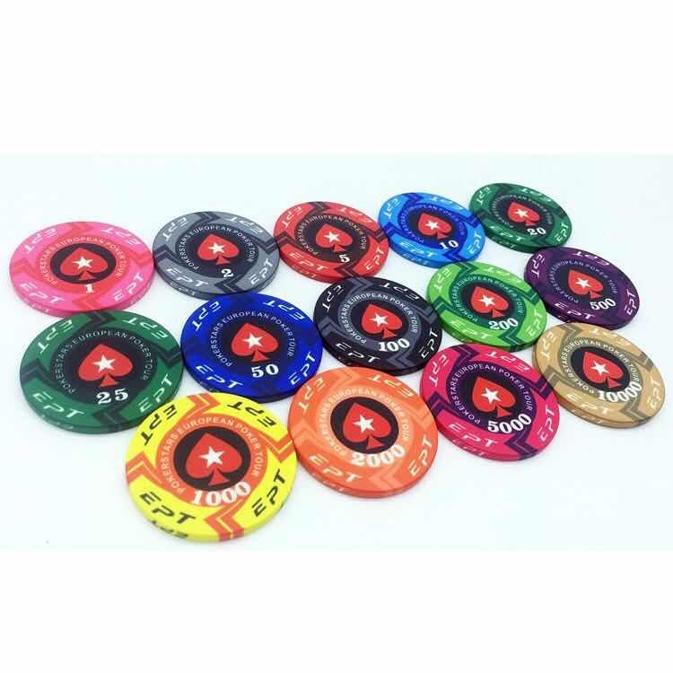 Customized high-quality ceramic chip sticker printing casino round poker chips