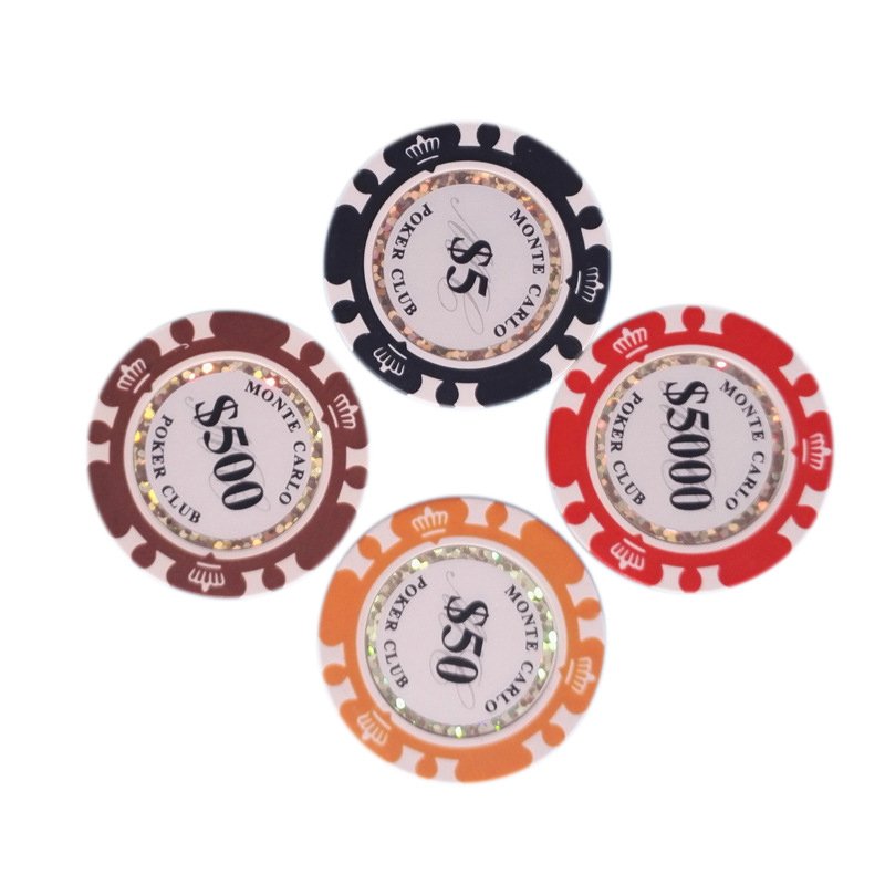 Custom Made Classic Texas Casino Cheap Round Coins Ceramic Clap Poker Chips Set for Gambling Club
