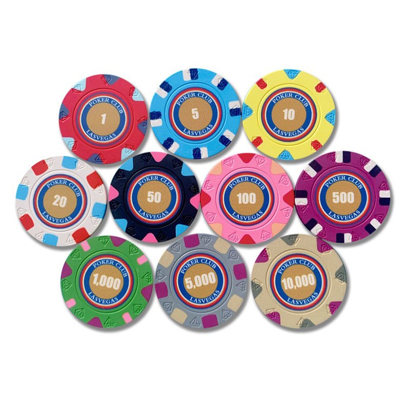 Custom Made Classic Texas Casino Cheap Round Coins Ceramic Clap Poker Chips Set for Gambling Club
