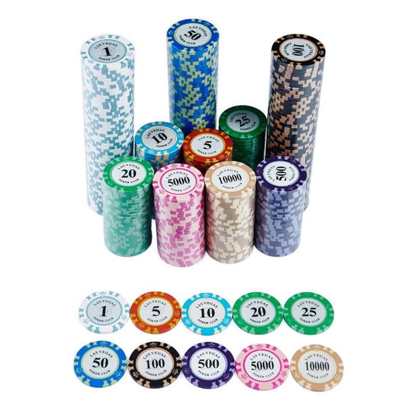 Custom Made Classic Texas Casino Cheap Round Coins Ceramic Clap Poker Chips Set for Gambling Club