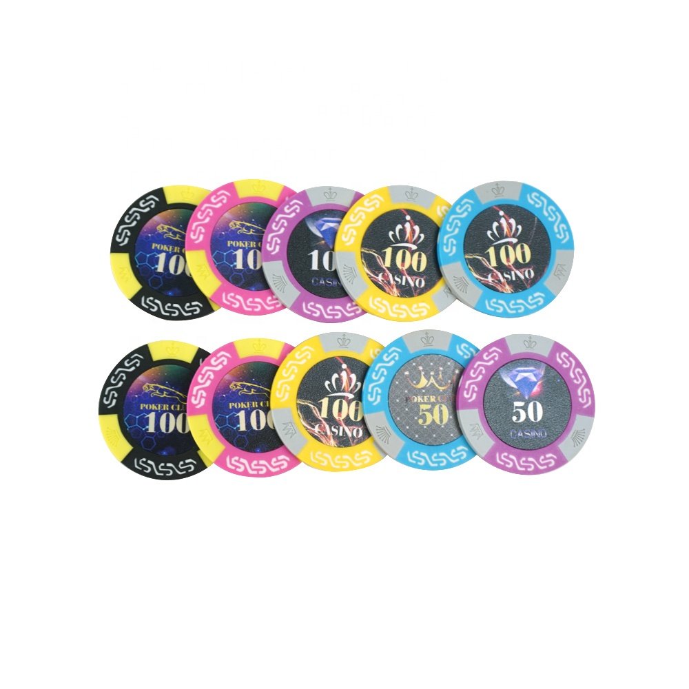 Custom Professional Poker Tournament Chips Composite material Chip Sets for casino club