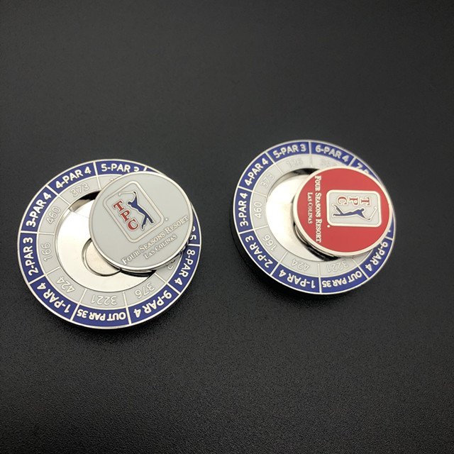 High Quality 40mm 2 Size Logo Enamel Golf Accessories Custom Magnetic Poker Chip Golf Ball Markers