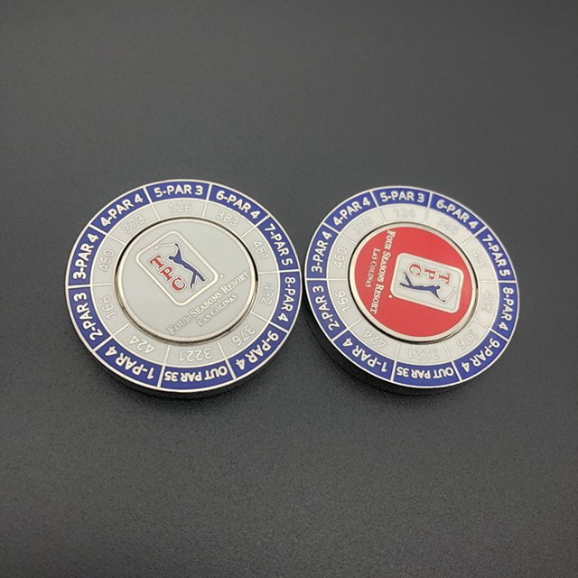 High Quality 40mm 2 Size Logo Enamel Golf Accessories Custom Magnetic Poker Chip Golf Ball Markers