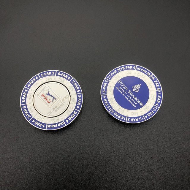 High Quality 40mm 2 Size Logo Enamel Golf Accessories Custom Magnetic Poker Chip Golf Ball Markers
