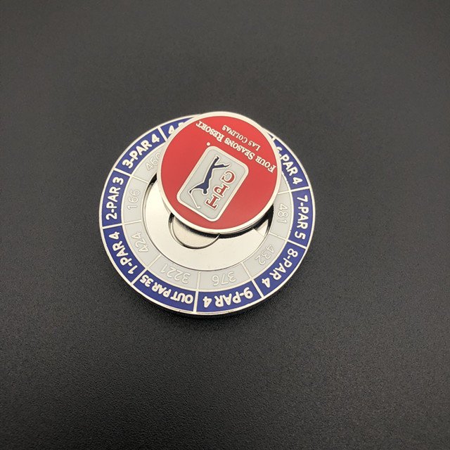 High Quality 40mm 2 Size Logo Enamel Golf Accessories Custom Magnetic Poker Chip Golf Ball Markers