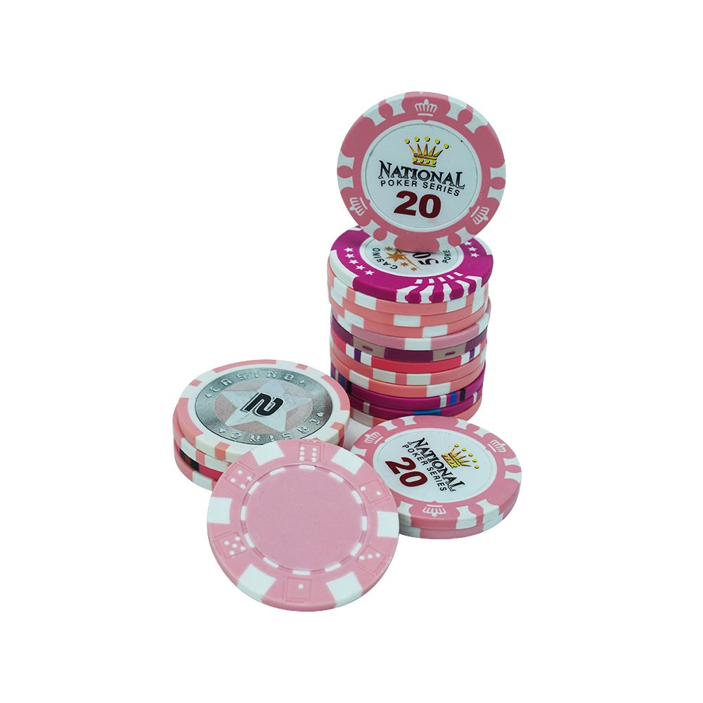 Professional custom pink casino poker chips kit clay or abs material 40mm diameter 14g from factory for gambling game