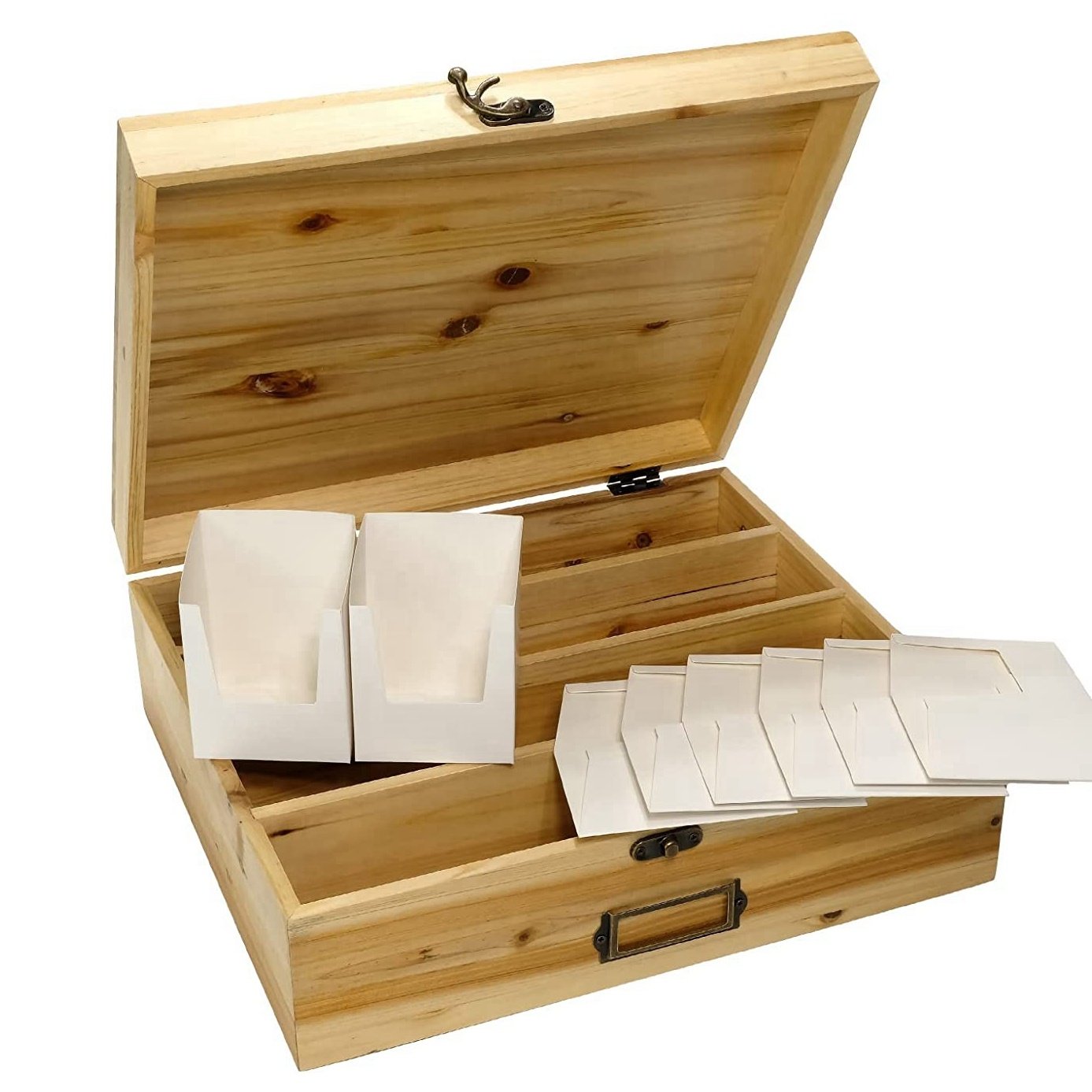 Custom wood Card chip set Collection storage box hinged lid wooden playing poker chip box