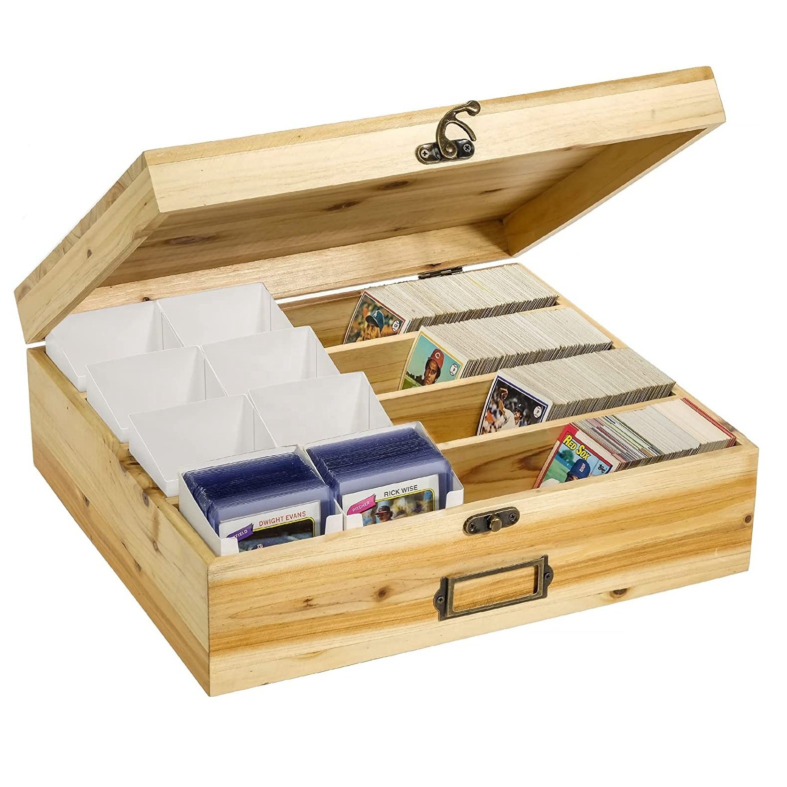 Custom wood Card chip set Collection storage box hinged lid wooden playing poker chip box