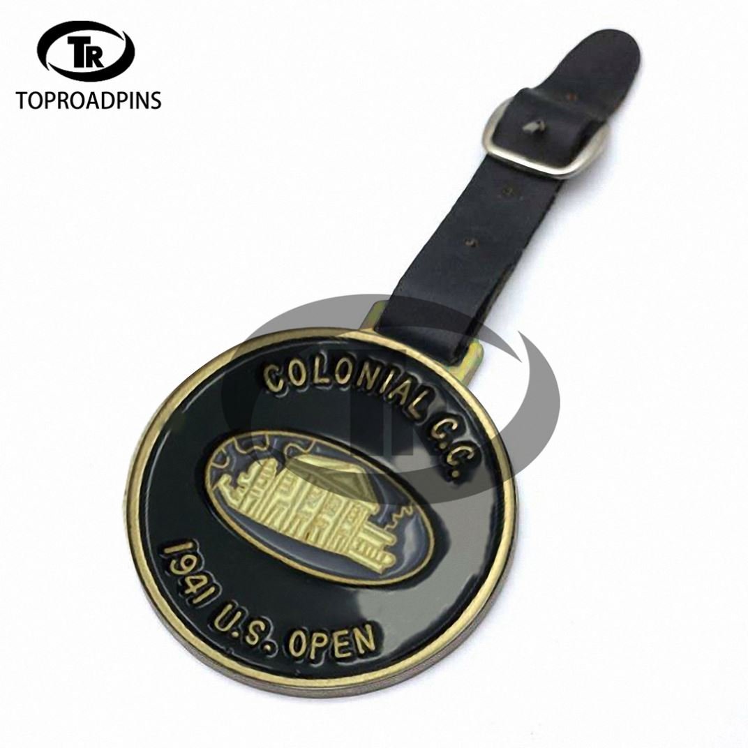 High quality custom metal logo sport tag for bag golf bag tags