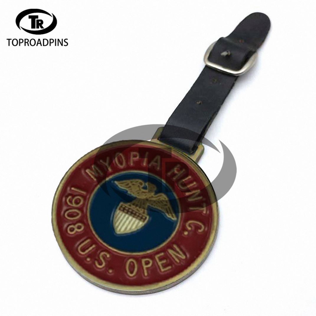 High quality custom metal logo sport tag for bag golf bag tags