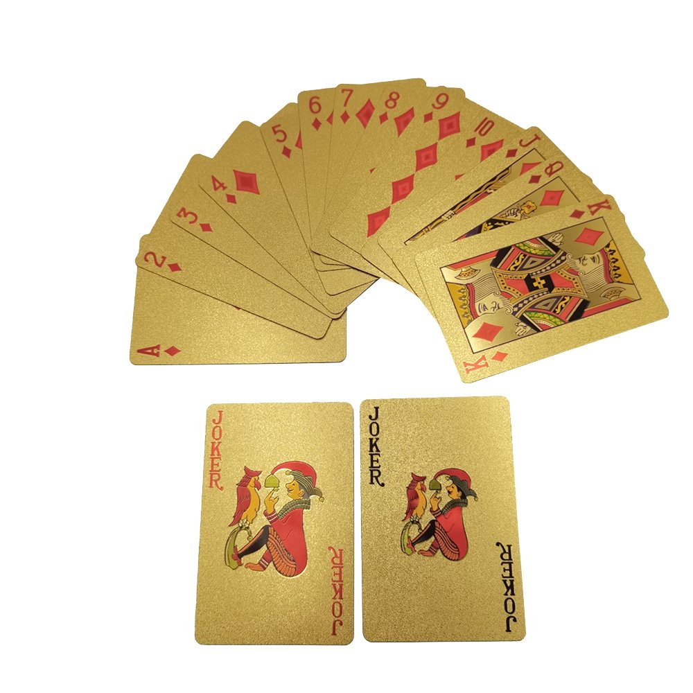 Wholesale Custom PVC Plastic Waterproof Gold Poker Cards