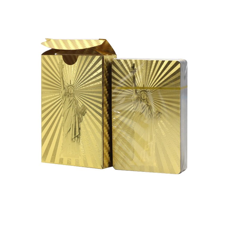 Wholesale Custom PVC Plastic Waterproof Gold Poker Cards