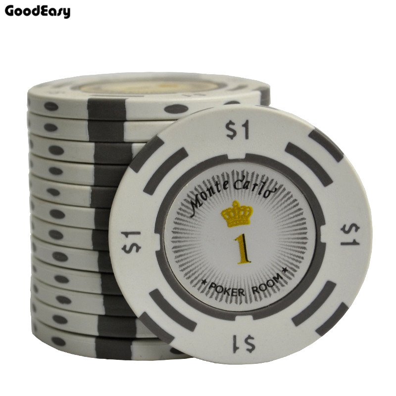 40mm monte carlo 14g clay with sticker numbers gambling coin jetton tag poker chips