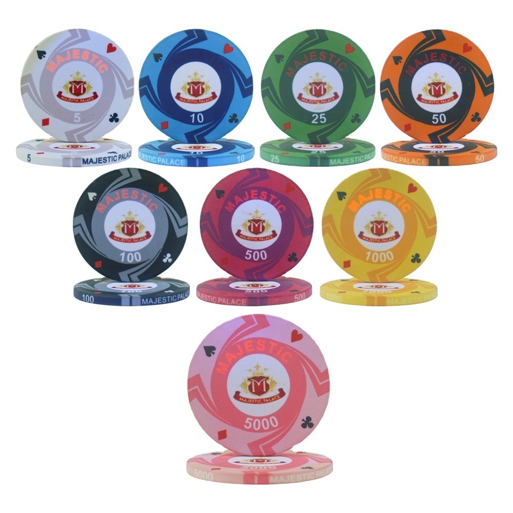 Wholesale custom made colorful ceramic casino poker for sublimation cash game ceramic chips