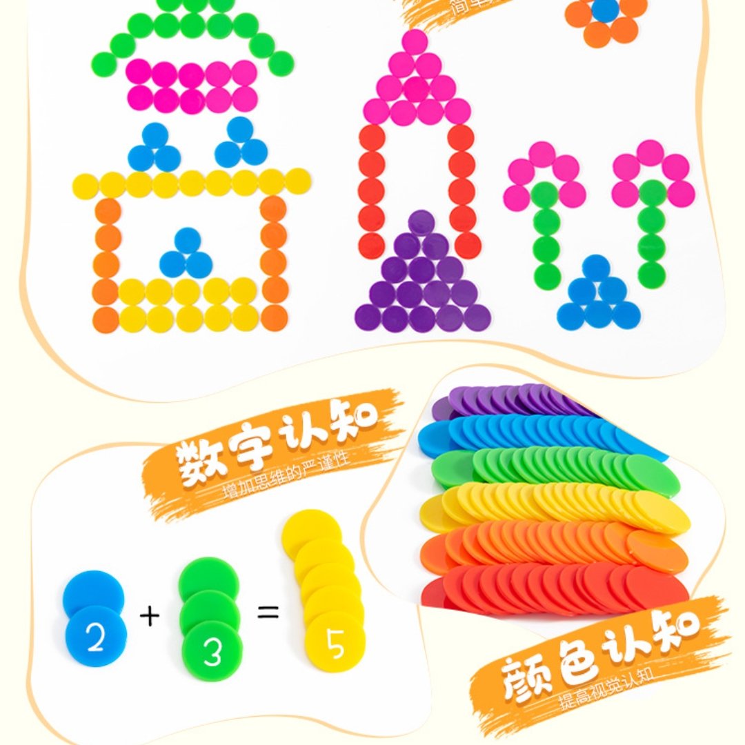 30mm 25mm Colors Plastic Learning Counters Disks Bingo Chip Counting Discs Markers for Math Practice and Poker Chips Game Tokens