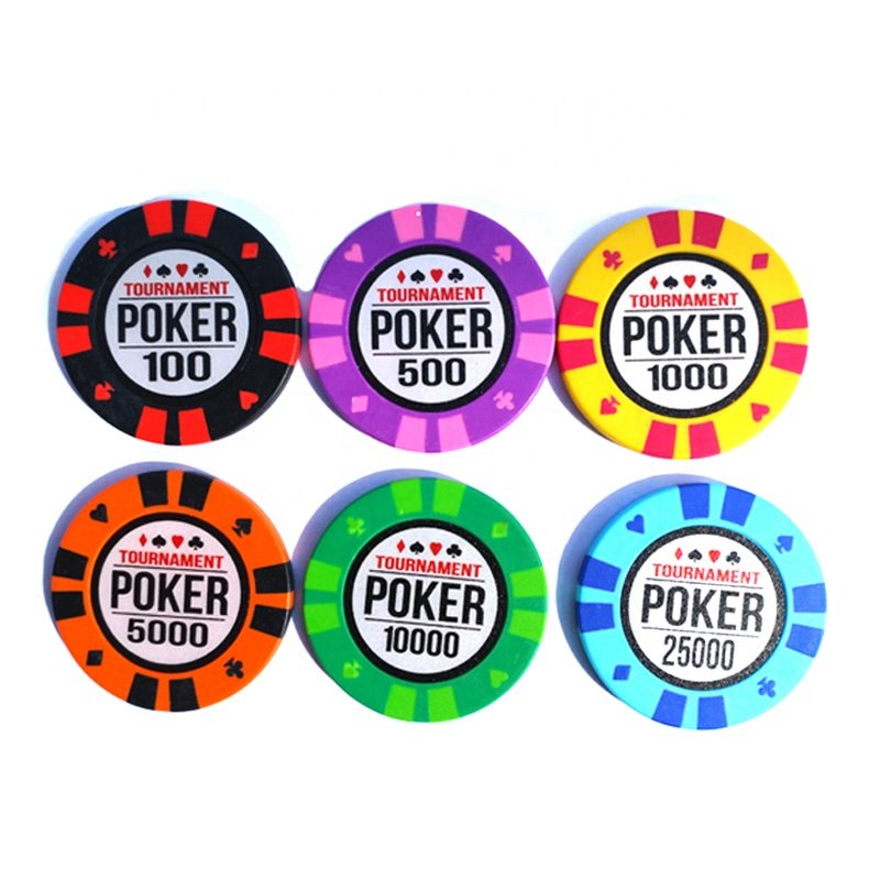stand square poker chip 40MM size with stickers for tournament