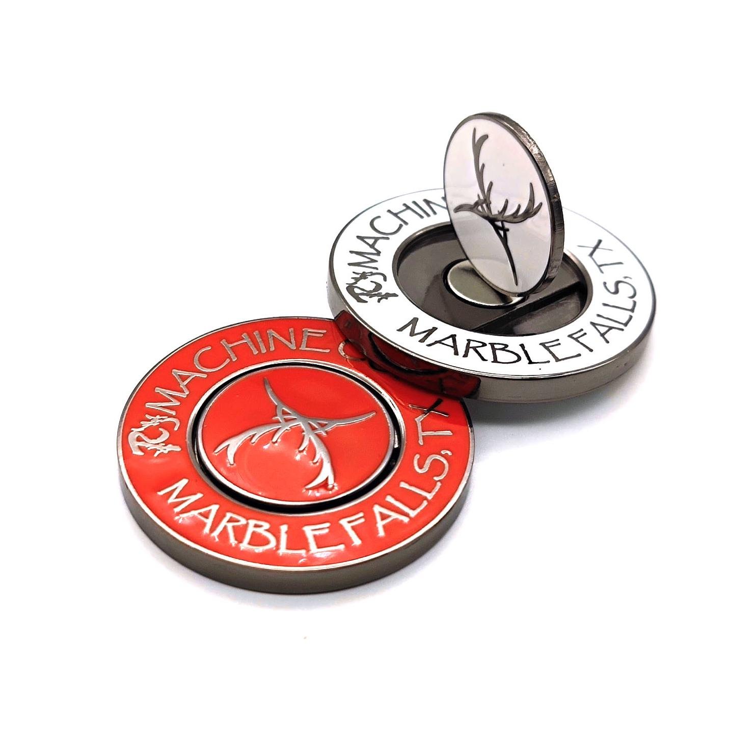 Factory price metal golf ball marker custom logo unique shape high quality golf ball markers with hat clip