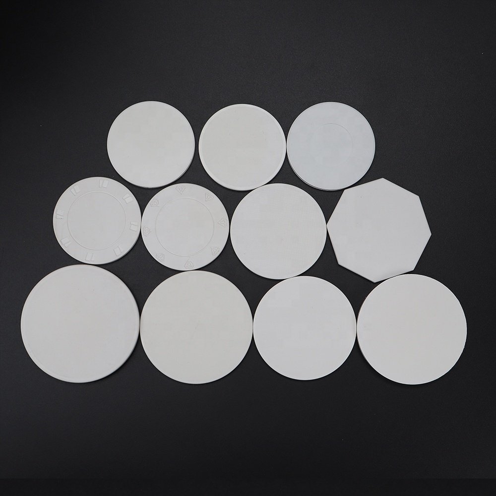 Factory supply white blank ceramic chips differnce size multi style round oval octagon rectangle custom your any logo
