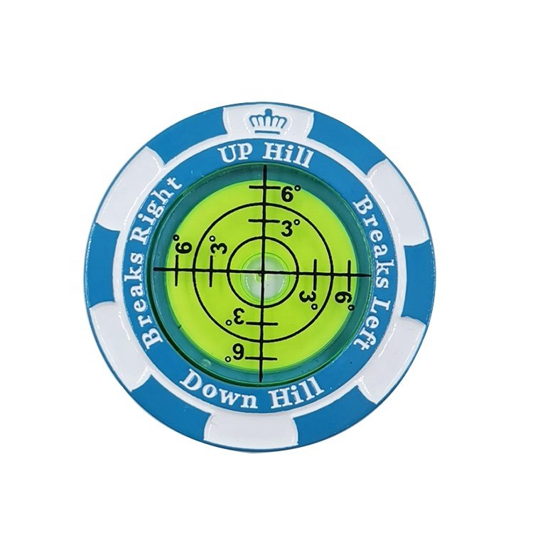 New Poker Chip Golf Ball Marker Golf Putting Green Reading Aid Bubble Level High Precision Alignment Reader Tool Ball Marker