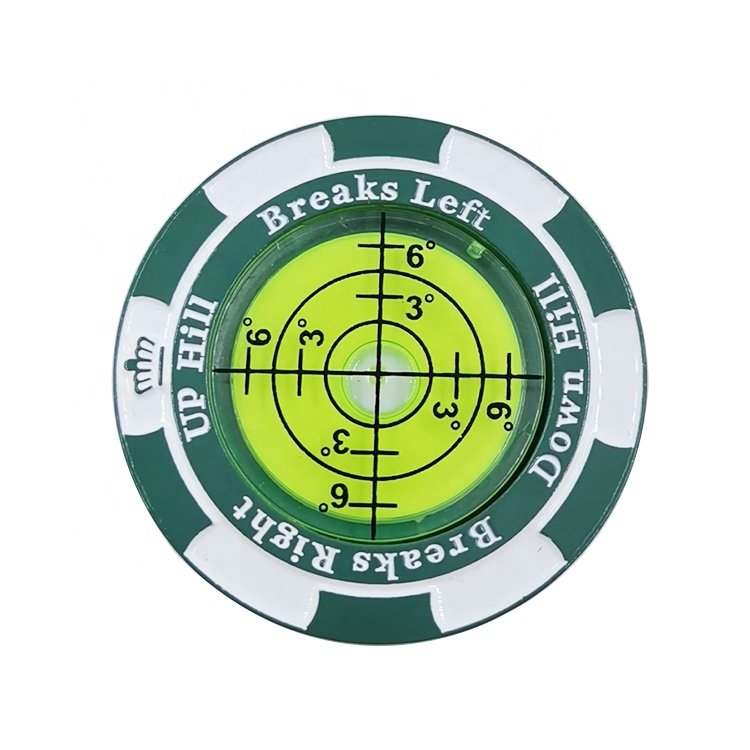 New Poker Chip Golf Ball Marker Golf Putting Green Reading Aid Bubble Level High Precision Alignment Reader Tool Ball Marker