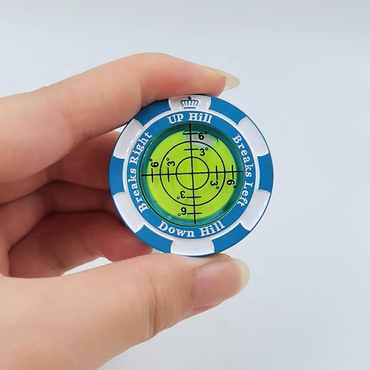 New Poker Chip Golf Ball Marker Golf Putting Green Reading Aid Bubble Level High Precision Alignment Reader Tool Ball Marker