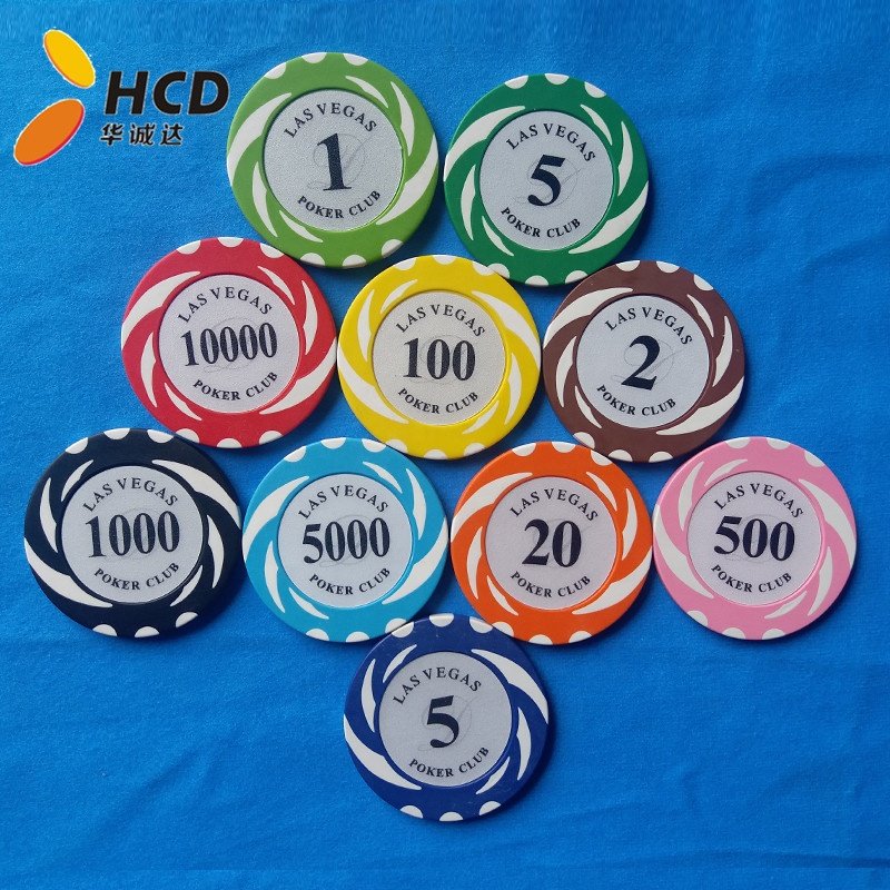 2022 New designed 14G clay poker chips promotional different colors used stickers poker chips for sale