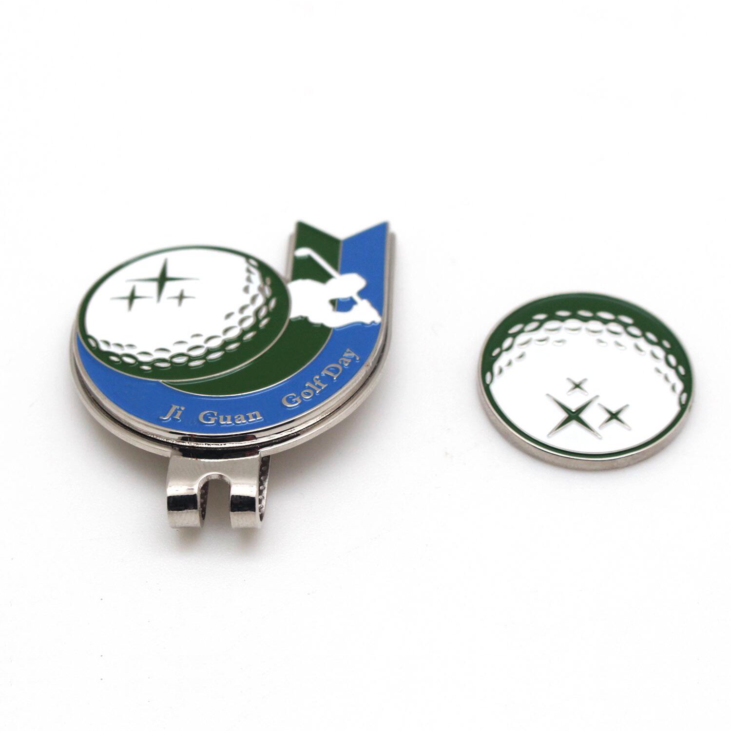 Metal Hat Clip Custom Magnetic Standard Size Metal Engraved Enamel Golf Ball Marker