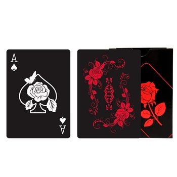 WJPC Professional Customization Playing Deck Set Waterproof PVC Black Poker Cards With Chips