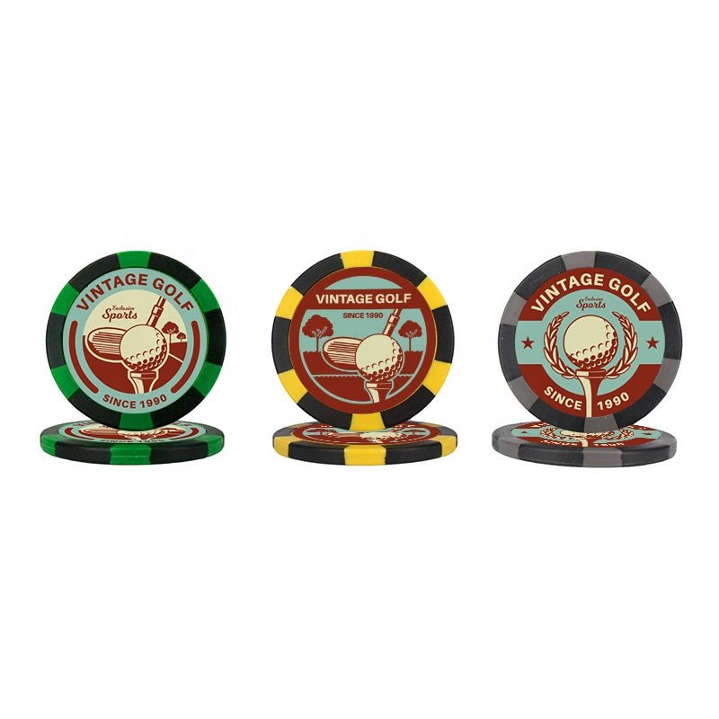 Custom European Poker Chips Cheap Gambling Tokens Casino Abs Clay Golf Ball Marker Poker Chip